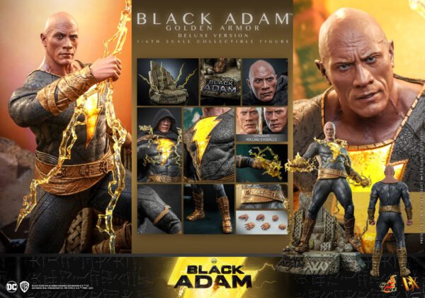 HOT TOYS 1/6 DX31 BLACK ADAM GOLDEN ARMOR DELUXE - Image 8