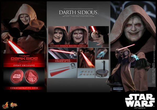 Pre Order HOT TOYS 1/6 MMS745B REVENGE OF THE SITH DARTH SIDIOUS (RED COIN) - Image 9