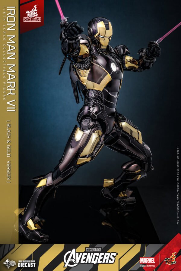 HOT TOYS 1/6 MMS741D61 IRON MAN MK VII (MK 7) BLACK & GOLD - Image 3