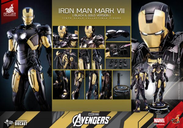 HOT TOYS 1/6 MMS741D61 IRON MAN MK VII (MK 7) BLACK & GOLD - Image 4
