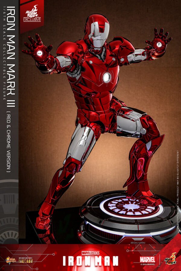 HOT TOYS 1/6 MMS744D64 IRON MAN MK III (MK 3) RED & CHROME - Image 4