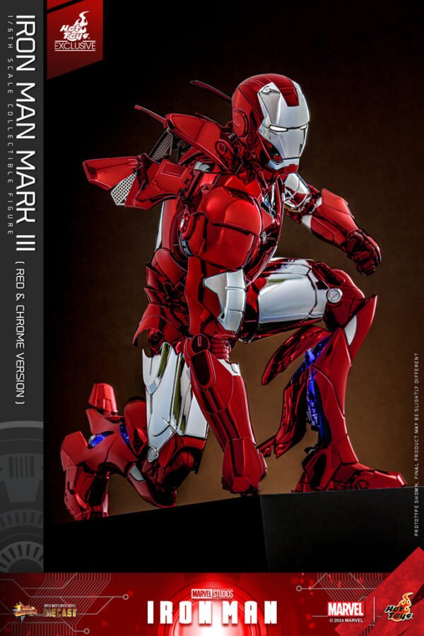 HOT TOYS 1/6 MMS744D64 IRON MAN MK III (MK 3) RED & CHROME - Image 6