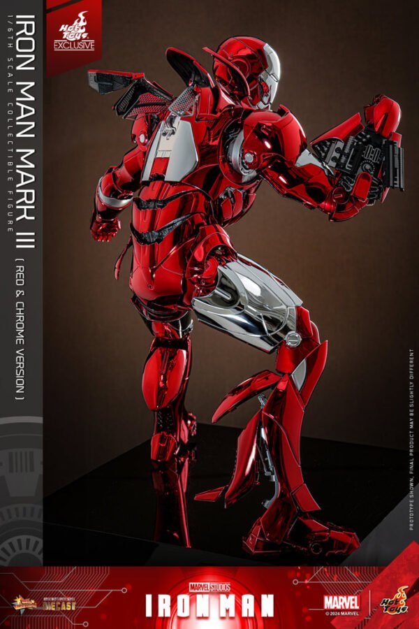 HOT TOYS 1/6 MMS744D64 IRON MAN MK III (MK 3) RED & CHROME - Image 5
