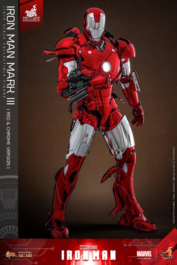 HOT TOYS 1/6 MMS744D64 IRON MAN MK III (MK 3) RED & CHROME - Image 2