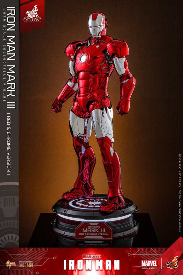 HOT TOYS 1/6 MMS744D64 IRON MAN MK III (MK 3) RED & CHROME - Image 3