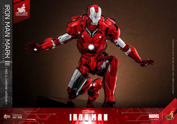HOT TOYS 1/6 MMS744D64 IRON MAN MK III (MK 3) RED & CHROME - Image 7