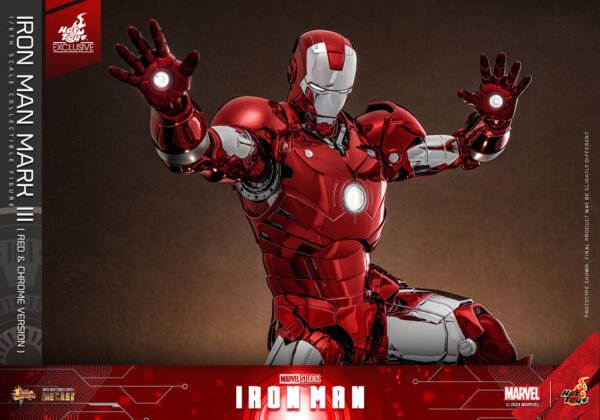 HOT TOYS 1/6 MMS744D64 IRON MAN MK III (MK 3) RED & CHROME - Image 8