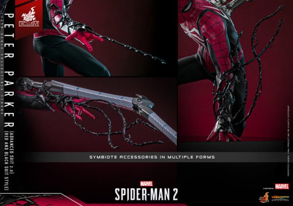 HOT TOYS 1/6 VGM66 SPIDER-MAN 2 ADVANCED SUIT 2.0 RED & BLACK - Image 5