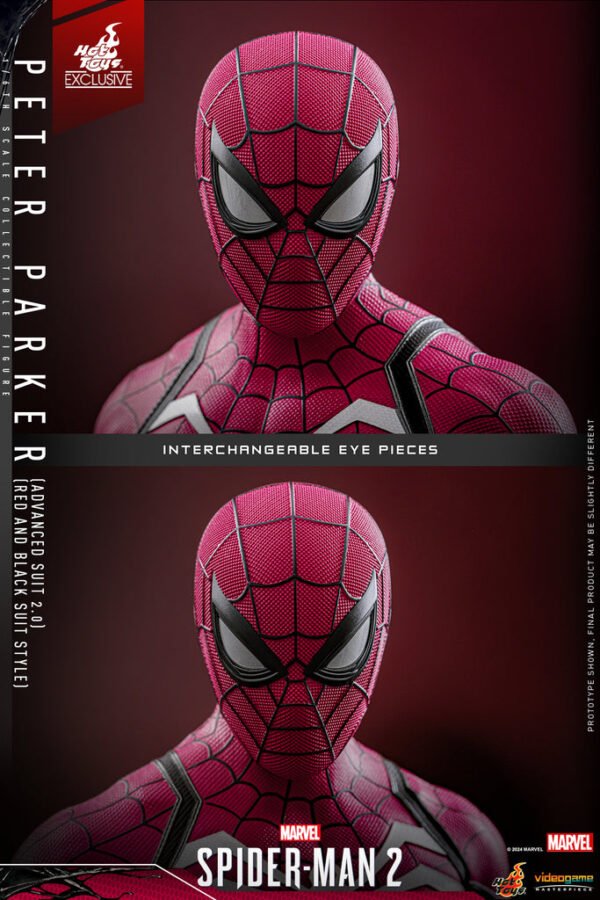 HOT TOYS 1/6 VGM66 SPIDER-MAN 2 ADVANCED SUIT 2.0 RED & BLACK - Image 8