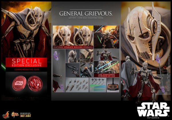 Pre Order HOT TOYS 1/6 MMS760D67B GENERAL GRIEVOUS RED COIN VERSION - Image 3